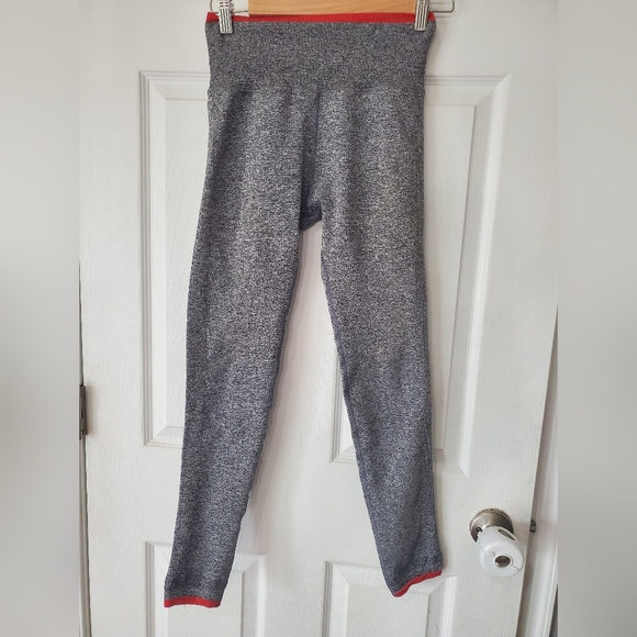 Athleta Andes High Rise Seamless Tight Gray with Red Trim| Size: S - Picture 10 of 12
